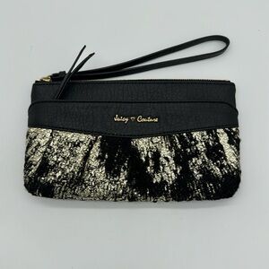 Juicy Couture‎ Gold/Black Sequin Zip Clutch Wristlet